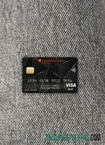 Croácia Zagrebacka Bank Visa Card Photolook Front amostra